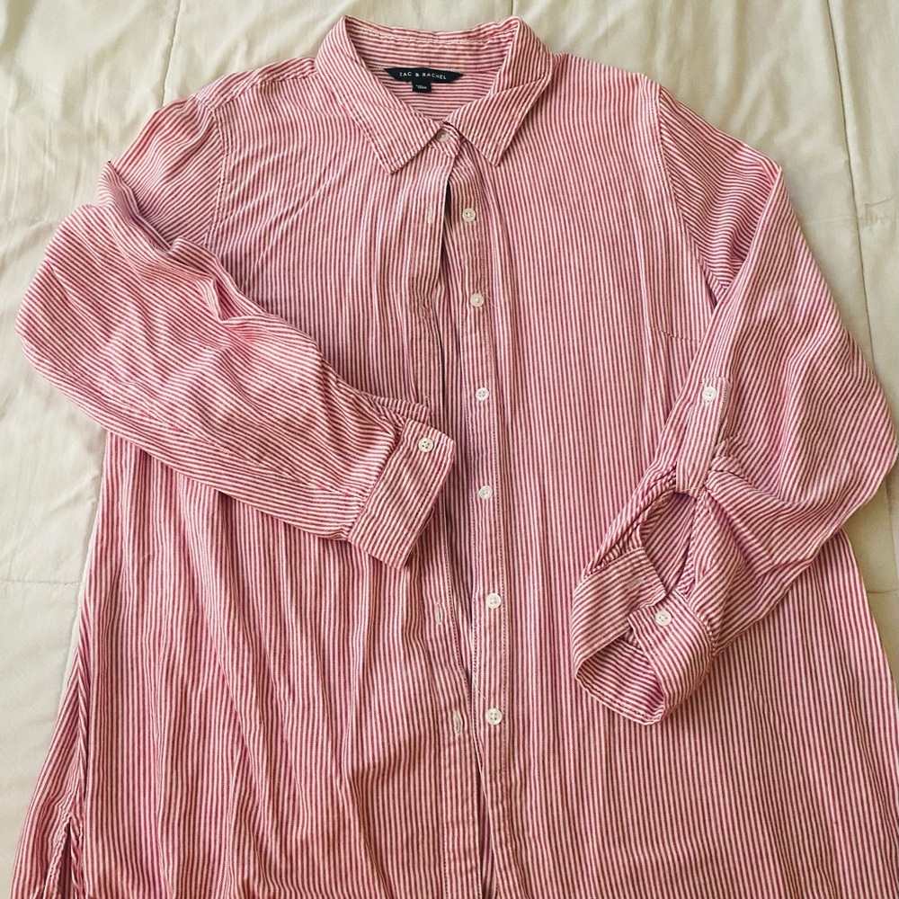 White and red lines blouse